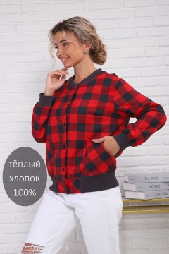 Рубашка женская 1131 красный-серый